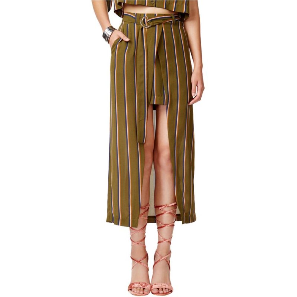 J.O.A. Womens Striped Wrap High-Low Skirt, NWT